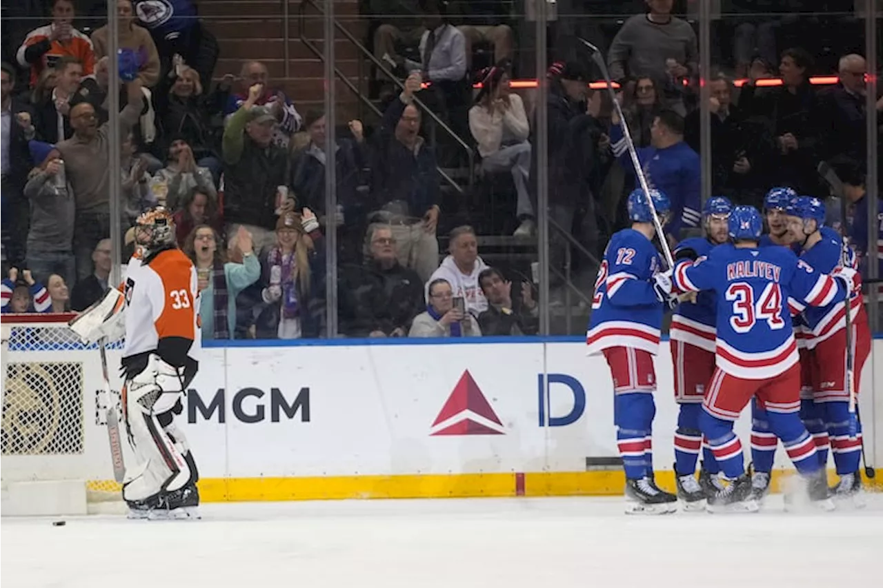 Rangers End Flyers' Point Streak with 6-1 Victory