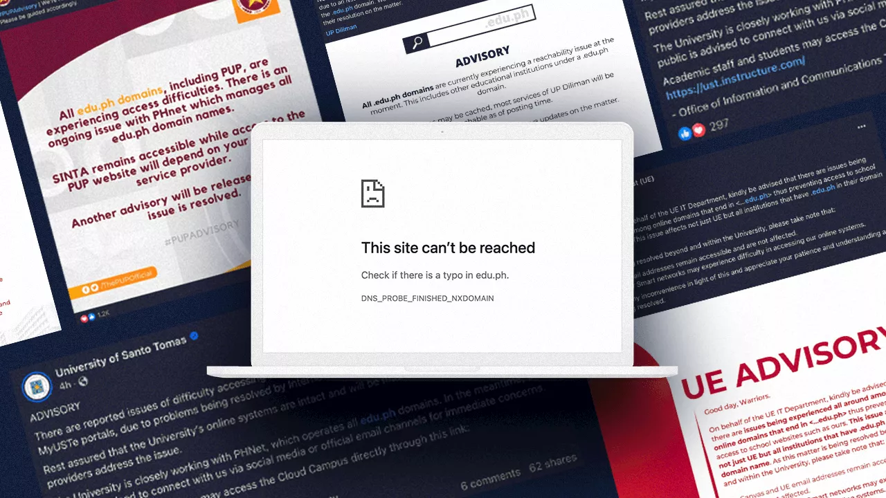 Websites of UP, UST, other Philippine schools down due to domain issue