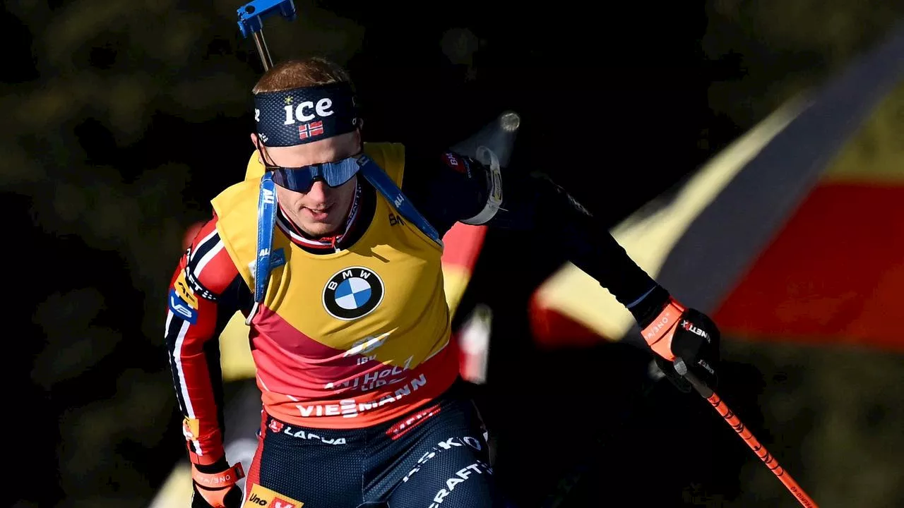 Norwegische Doppelspitze beim Biathlon-Sprint in Antholz