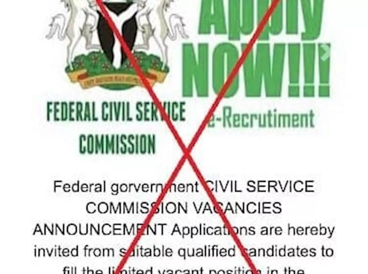 FAKE NEWS ALERT: Civil service commission says no ongoing recruitment exercise