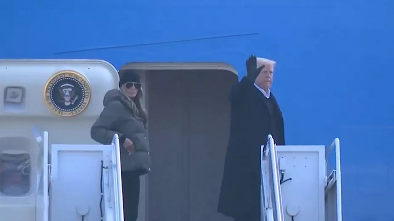 Donald Trump, Melania Board Air Force One for First Time Since Return to Office