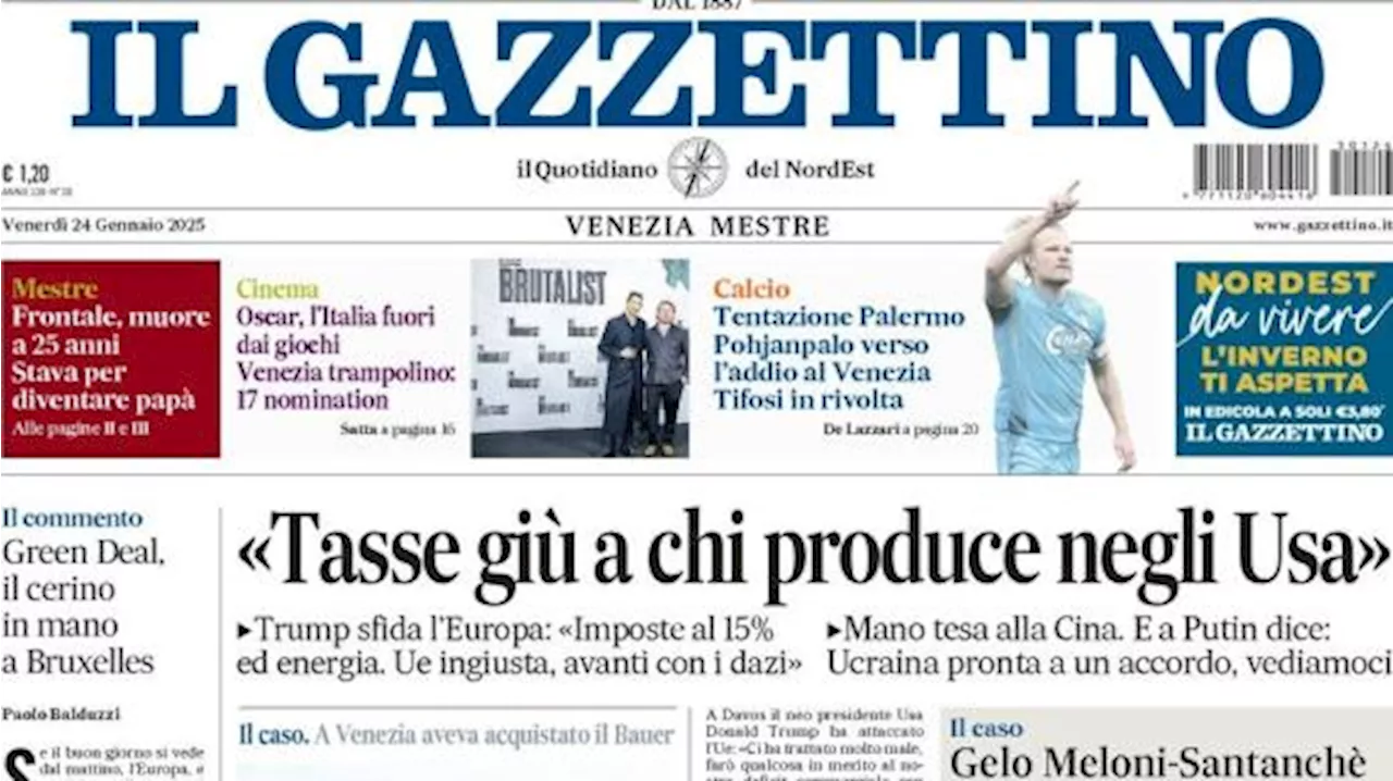 Il Gazzettino apre: 'Tentazione Palermo: Pohjanpalo verso l'addio al Venezia'