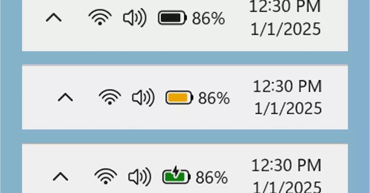 Windows 11 is getting colorful new battery icons that are easier to understand at a glance