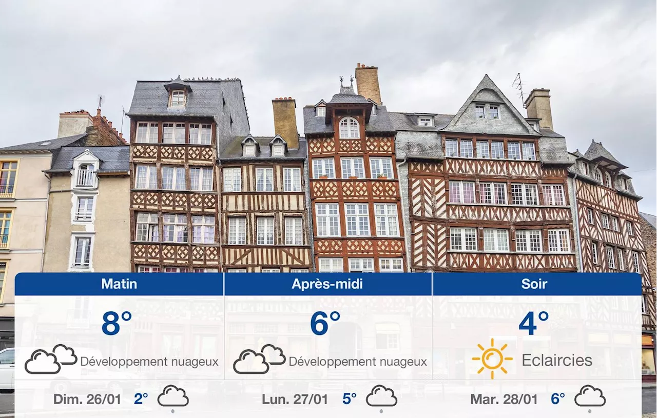 Météo à Rennes : Temps nuageux et pluvieux