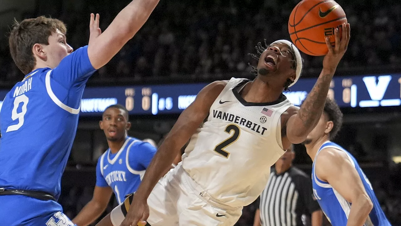 Vanderbilt fans storm court again as Commodores beat No. 9 Kentucky 74-69