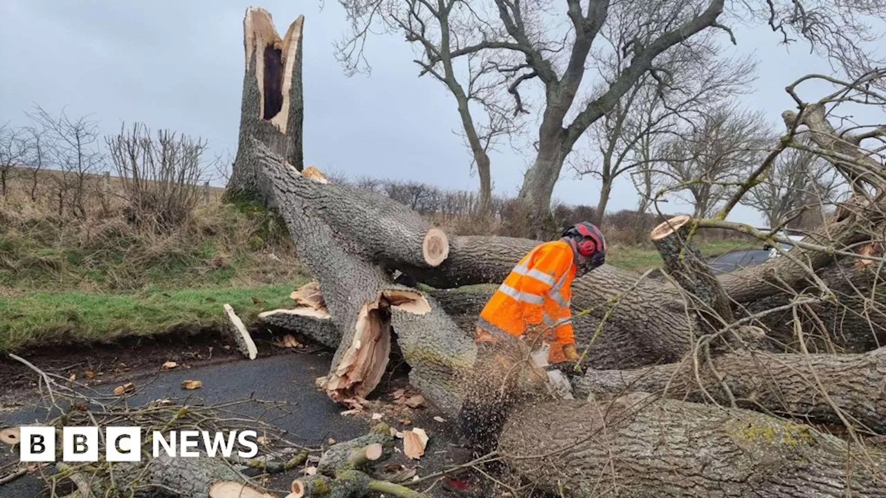 Clean-up under way after storm hits Cumbria and north-east England