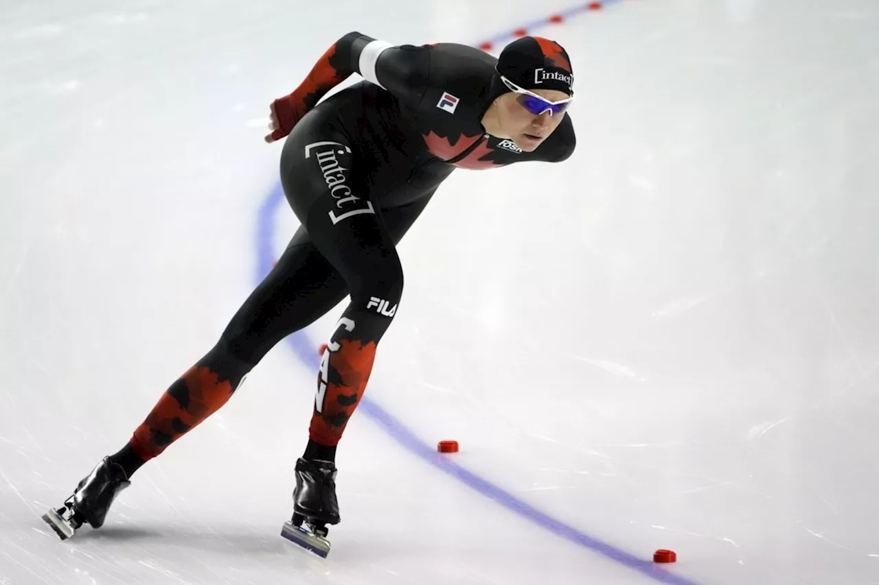 American speedskater Jordan Stolz sets track record in Calgary, Canada's Isabelle Weidemann looks for second gear in 5,000m