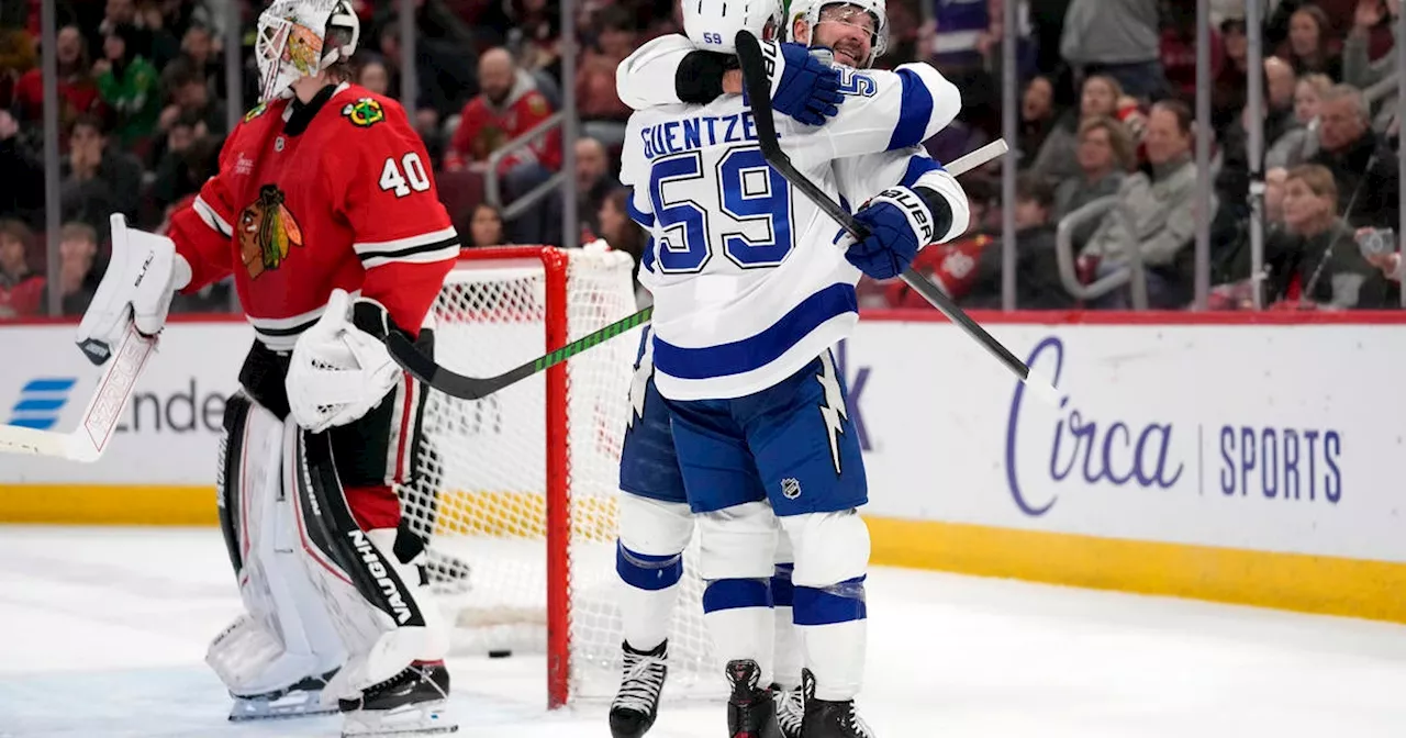 Kucherov scores in OT to give Lightning 4-3 win over Blackhawks