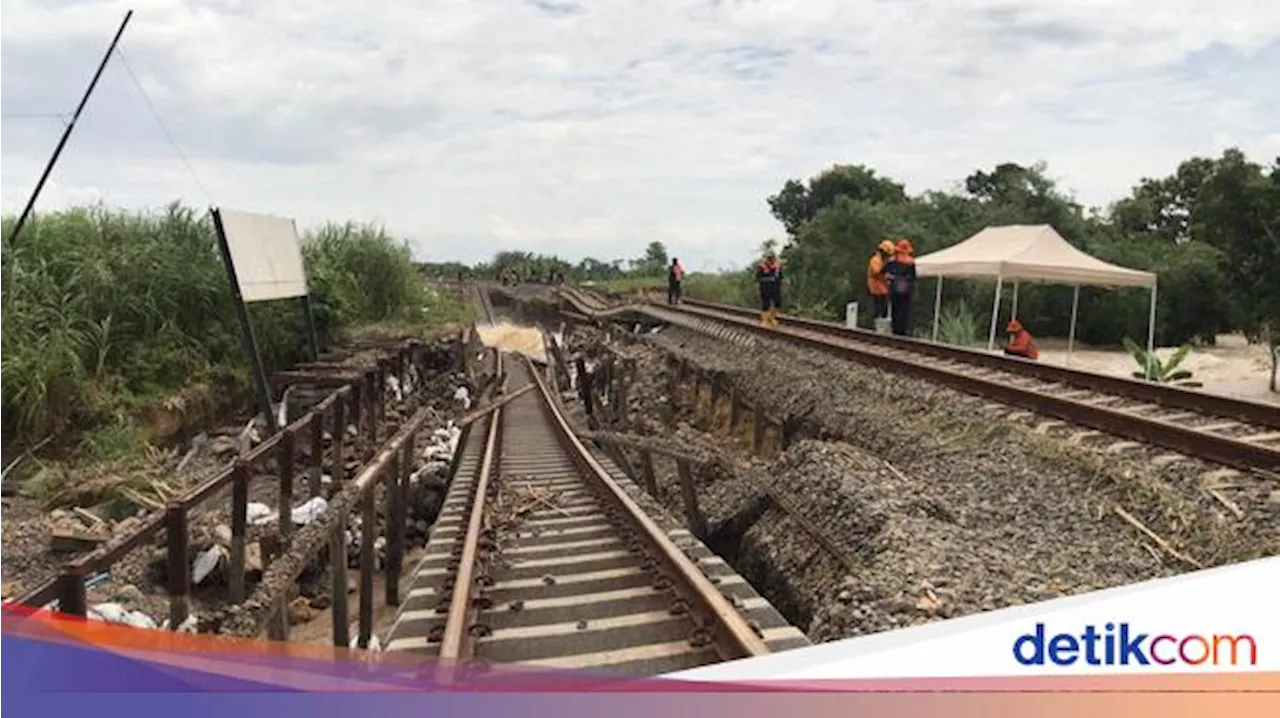 Banjir Meluap Lagi, Jalur Kereta Stasiun Gubug-Karangjati Ditutup