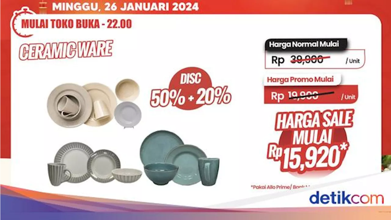 Piring-Gelas Cantik Diobral Murah di Transmart Full Day Sale, Cuma Rp 15 Ribuan