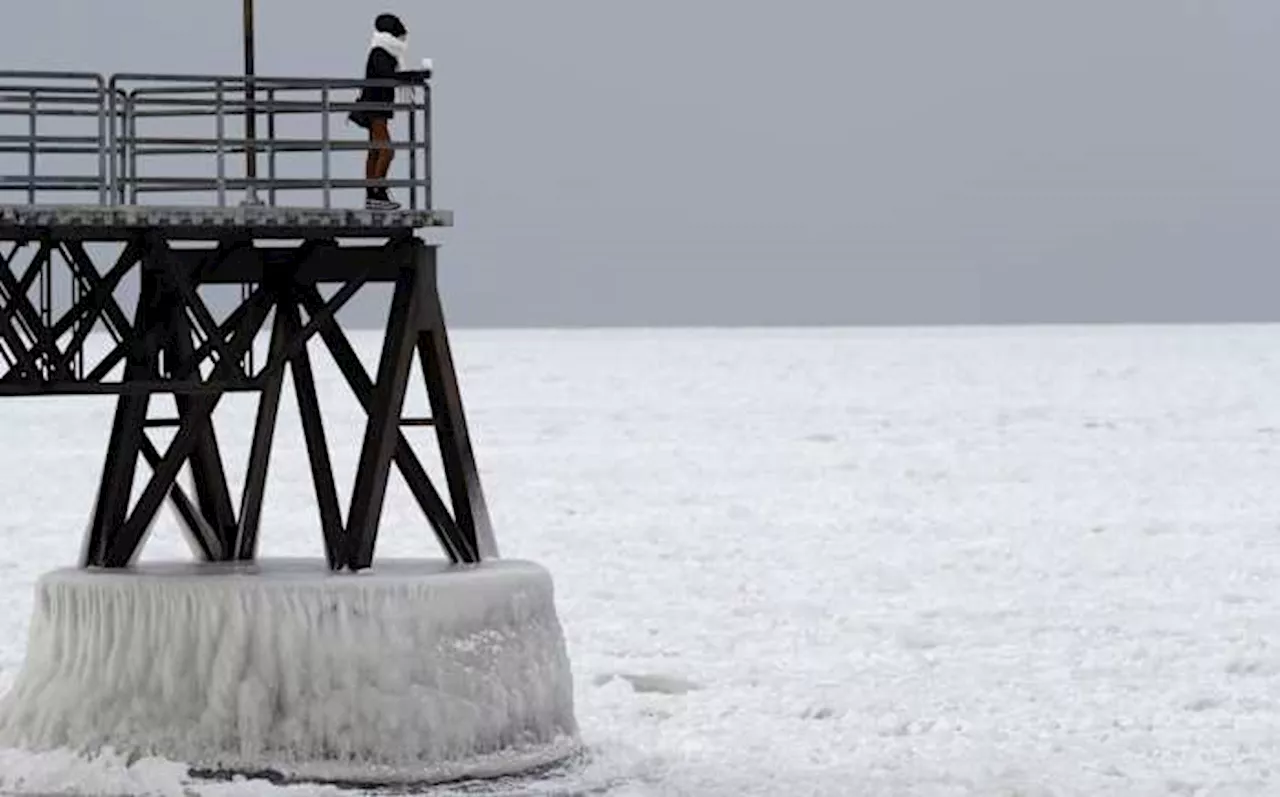 Coast Guards Work to Free Freighter Trapped in Lake Erie Ice