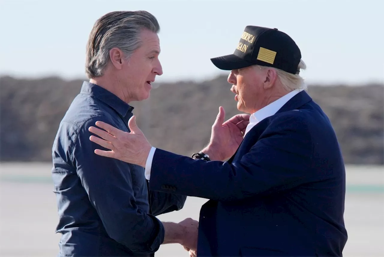 President Trump and Gov. Newsom shake hands, promise to work together on wildfire relief