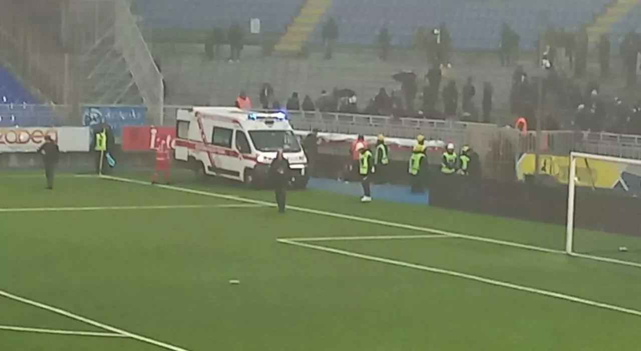 Tifoso della Pro Patria precipita nel fossato dello stadio Piola