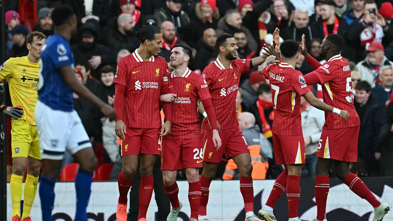 Hasil Liga Inggris: Liverpool Lumat Ipswich, Arsenal Menang Dramatis atas Wolverhampton