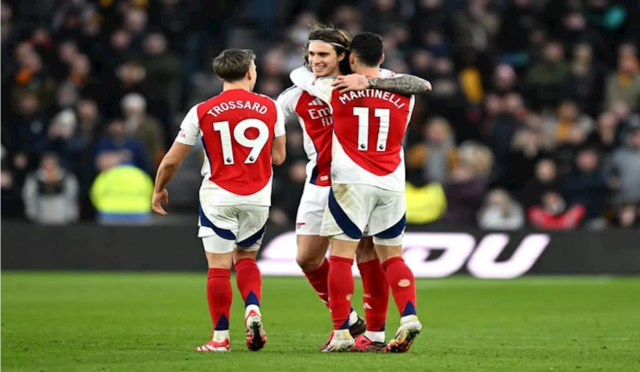 Arsenal Menang Atas Wolves, Bertahan di Peringkat Kedua