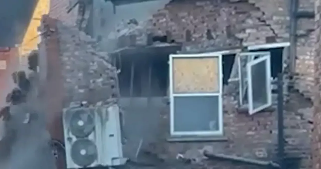 BREAKING: Moment building collapses in dramatic footage with cordon in place