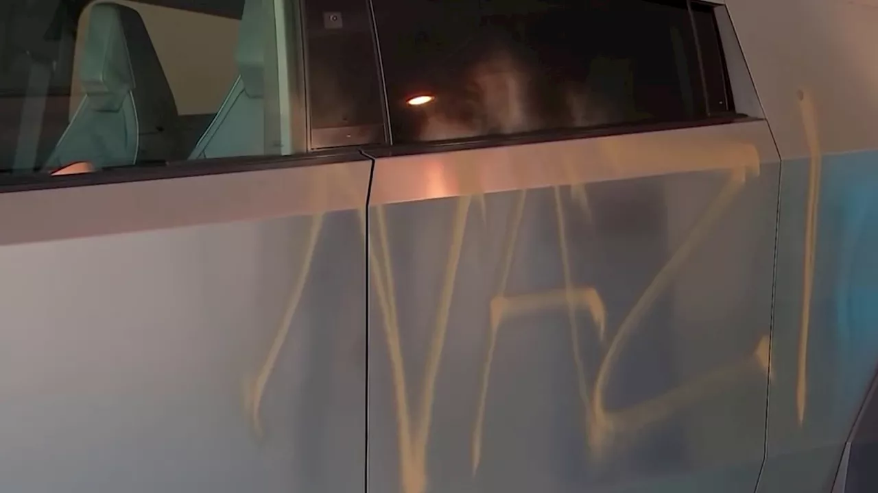 Tesla Cybertruck Vandalized with 'Nazi' Graffiti in Redwood City