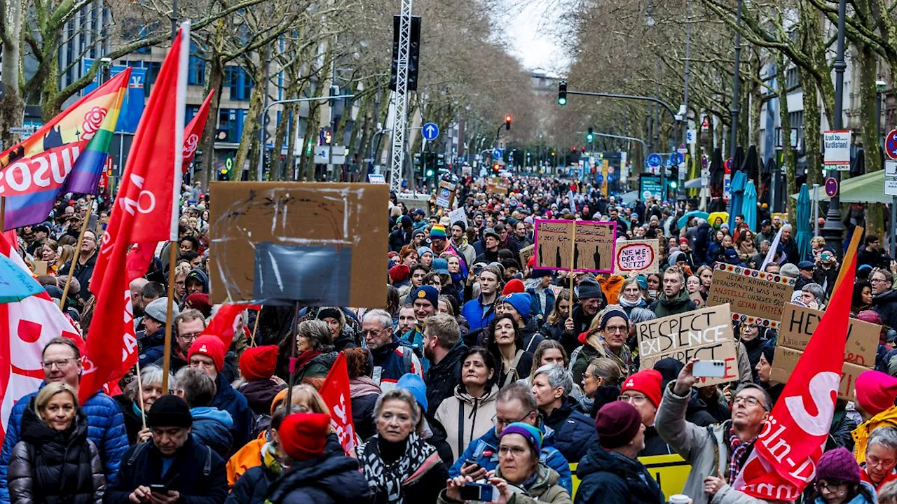 Andrang größer als erwartet: Deutlich mehr als 20.000 bei Demo gegen Rechts in Köln