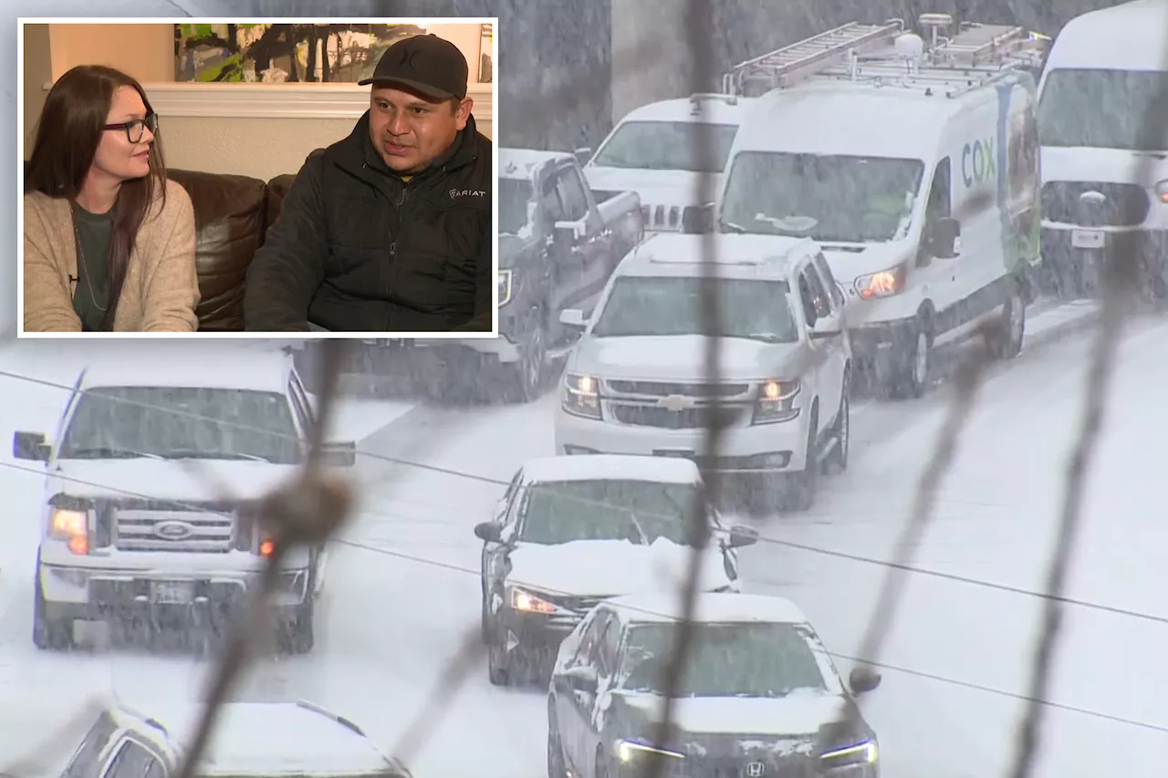 Delivery Driver Walks Through Snow and Ditch To Deliver Space Heaters