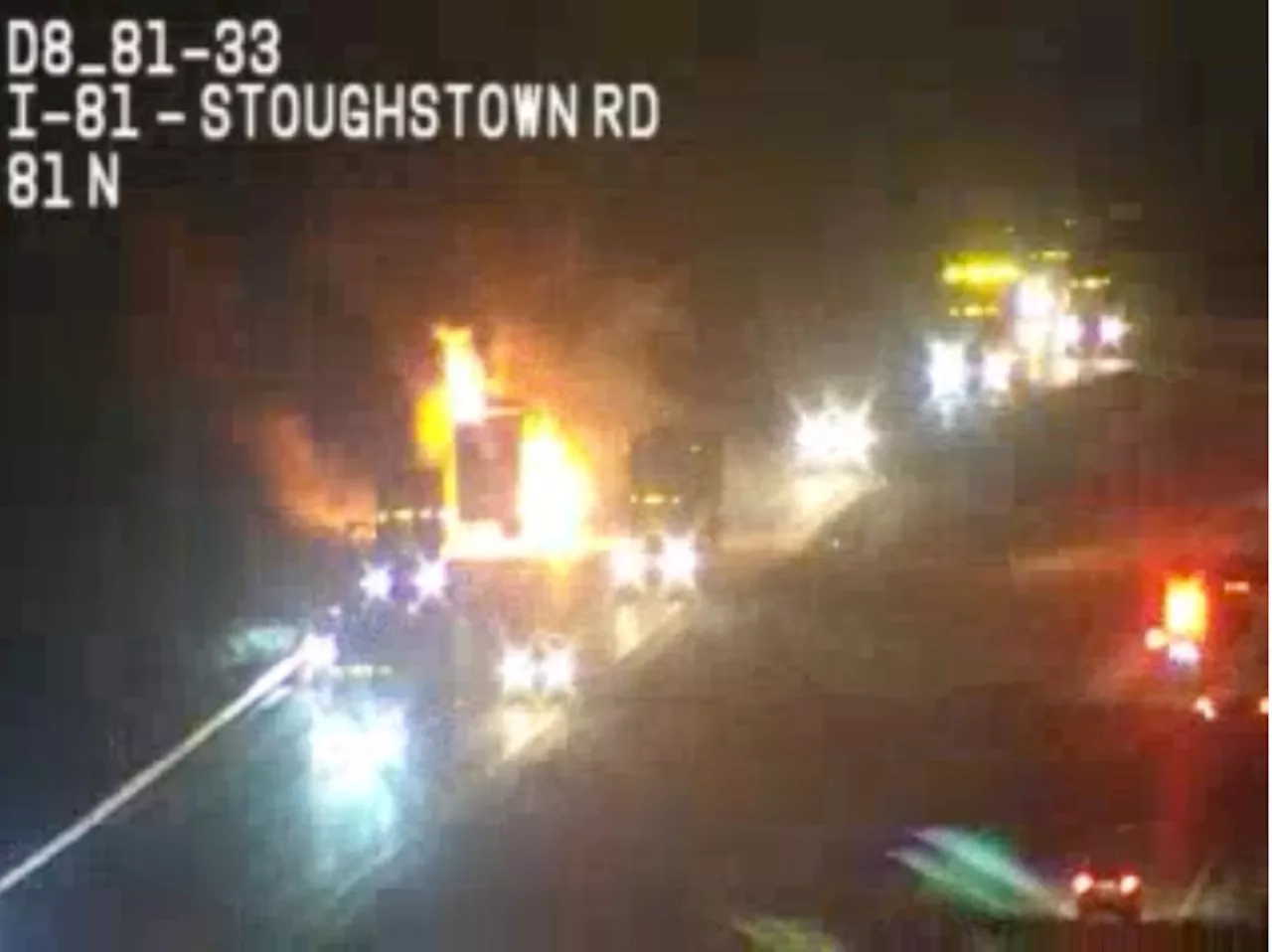 Tractor-Trailer Fire Closes Southbound Lanes of I-81 in Cumberland County