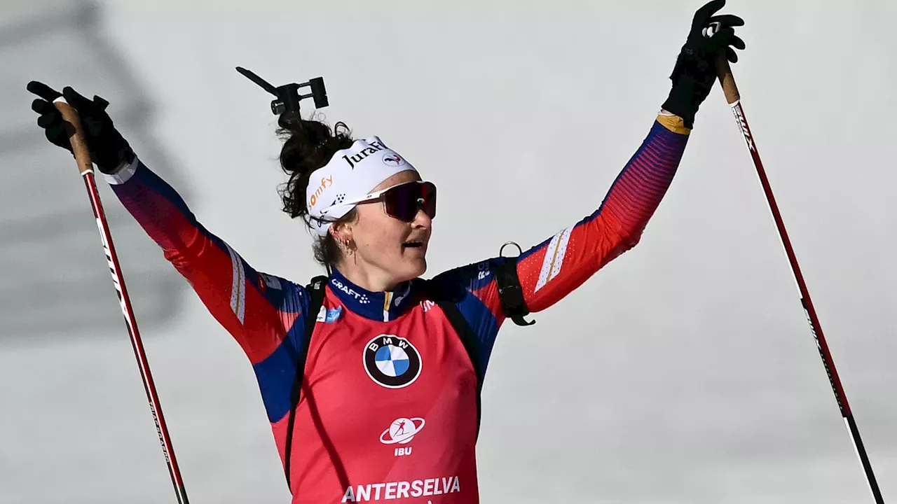 Biathlon (Anterselva): Jeanmonnot remporte la poursuite devant Simon, sublime doublé pour les Bleues