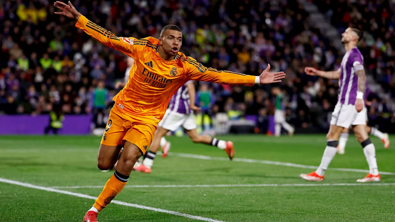 Mbappé blinda el liderato del Real Madrid con un 'hat-trick' en Zorrilla