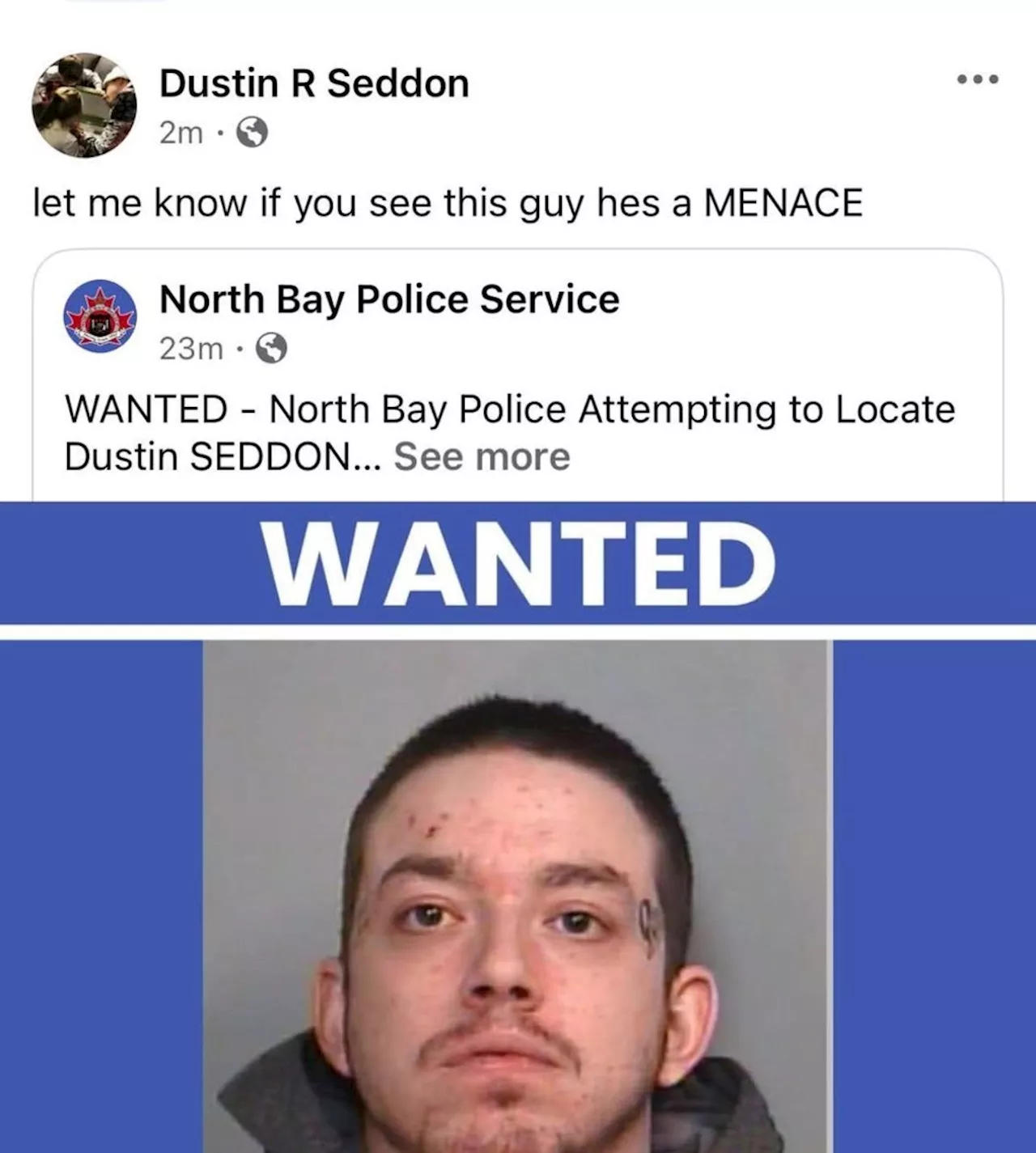 Wanted Man Appears to Troll Police on Facebook