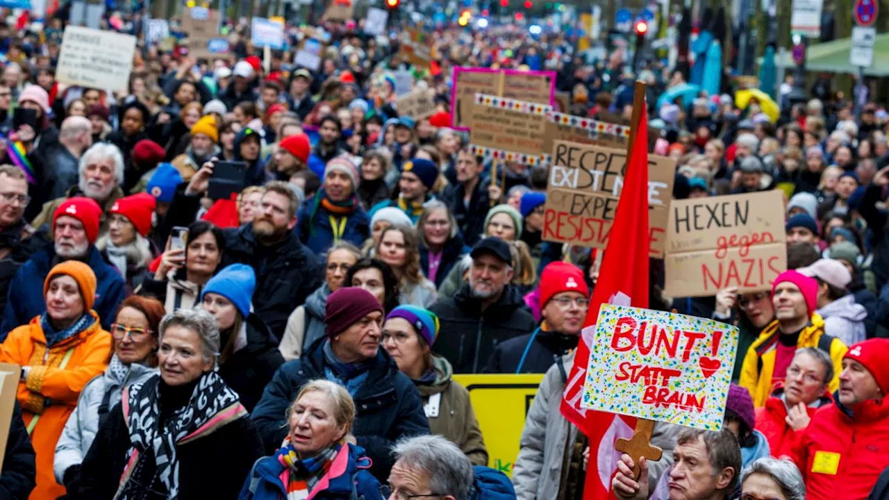 Gegen Trump, AfD, Hass: Tausende Menschen versammeln sich zu Demos gegen Rechts