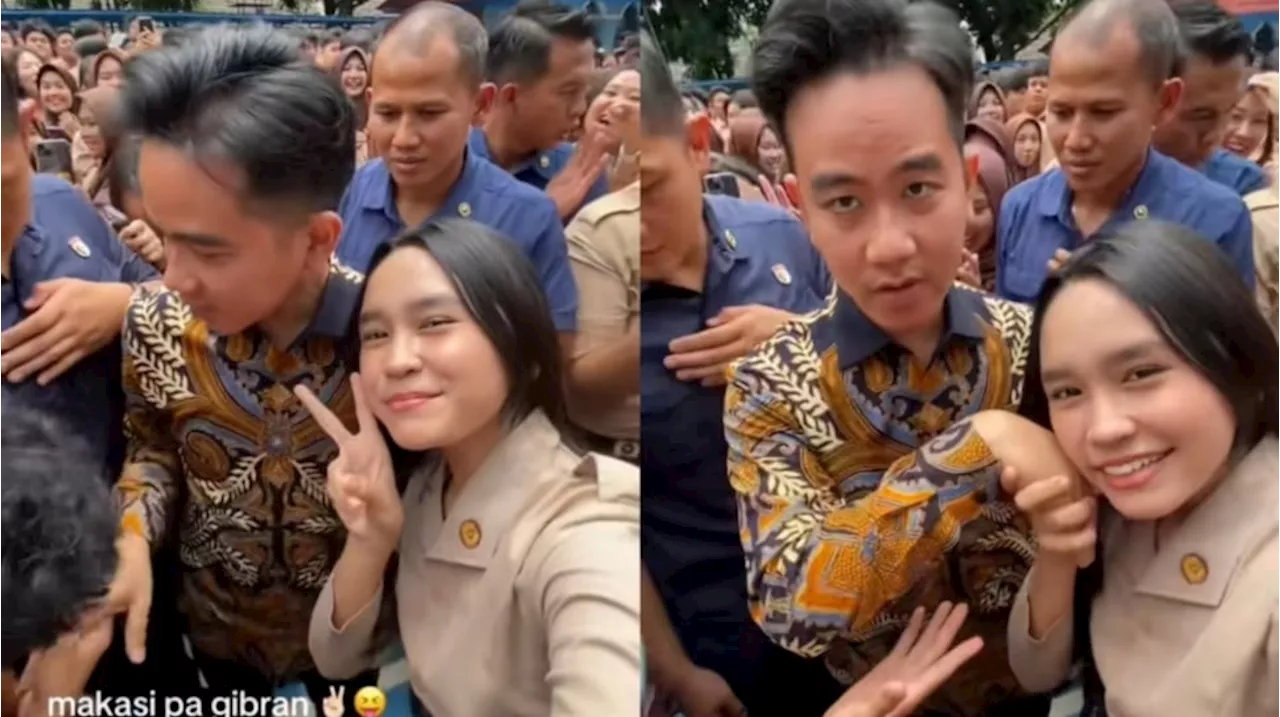 Siswi Berusaha Memepet Gibran Rakabuming Untuk Selfie