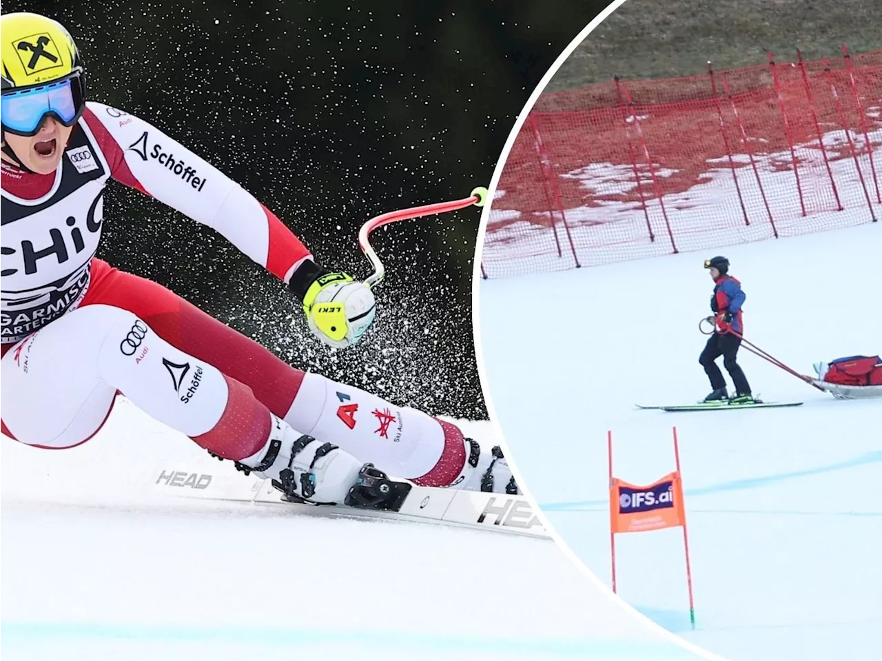 Ortlieb erleidet erneuten schweren Sturz in Garmisch-Partenkirchen