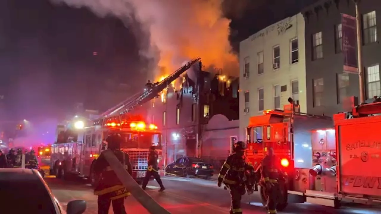 4 people hurt, 10 families displaced after fire burns through building in Williamsburg