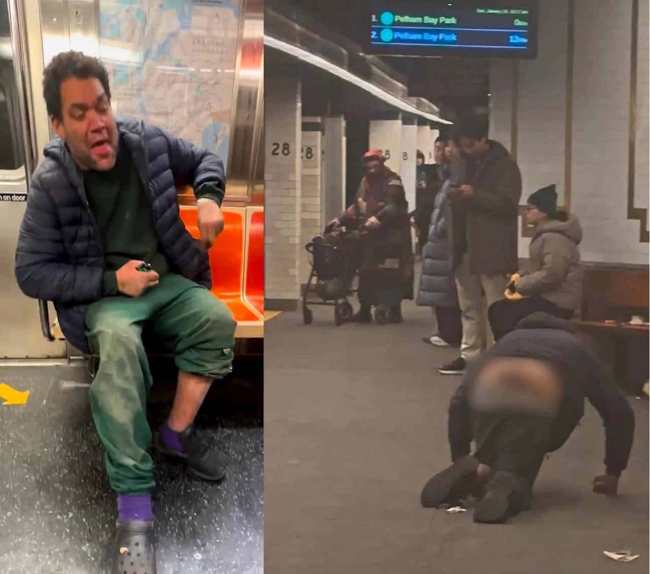 NYC subway riders shaken by mentally ill man's filthy breakdown on 6 train, caught on camera