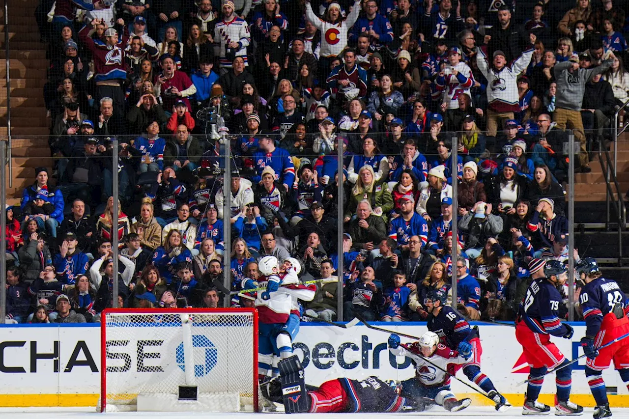 Rangers stunned by Avalanche late goal, fall 5-4 to snap 10-game point streak