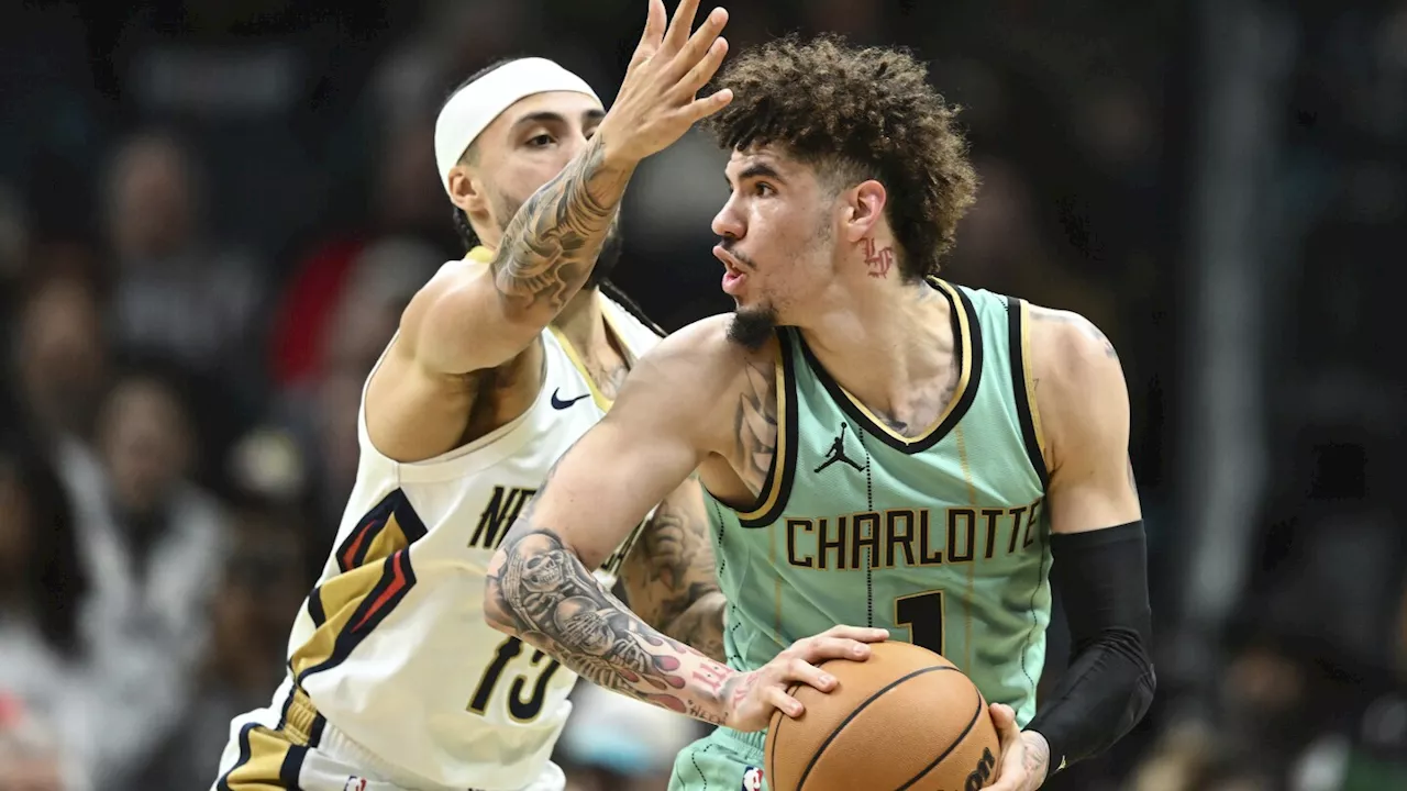 LaMelo Ball scores 25 points to help the Hornets beat the Pelicans, 123-92