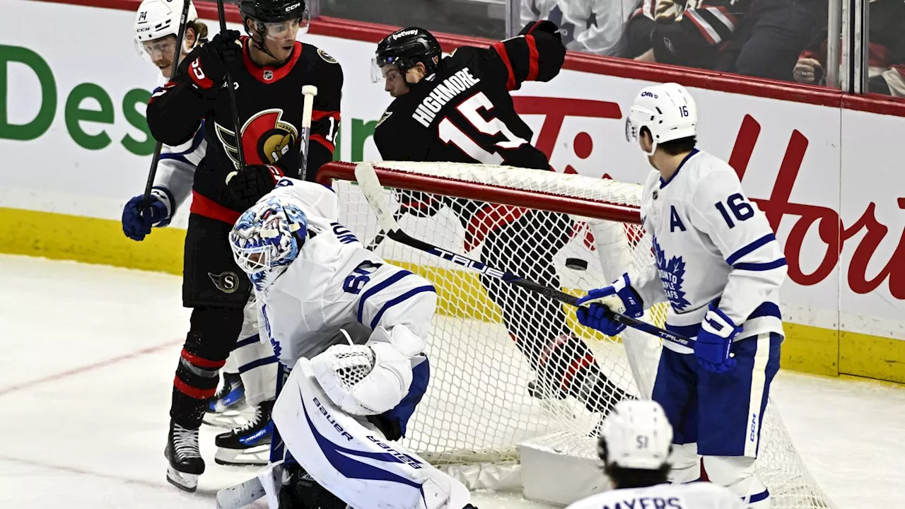 Pinto scores tiebreaking goal in 3rd period as Senators beat Maple Leafs 2-1