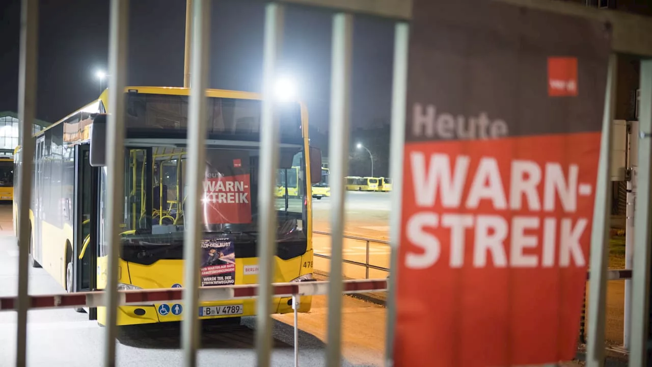 Warnstreik in Berlin: Busse, U-Bahnen und Trams stehen still