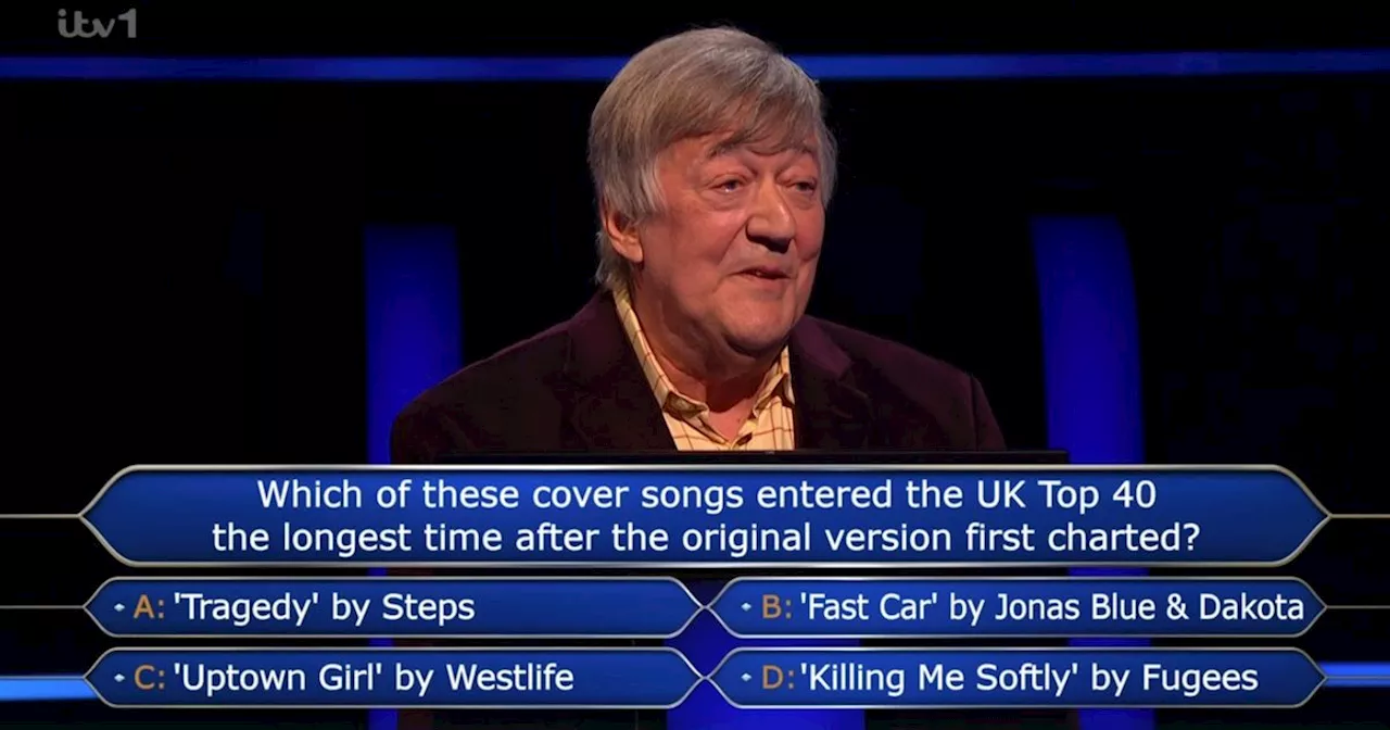 Stephen Fry wins 'whopping' sum on Who Wants To Be A Millionaire?