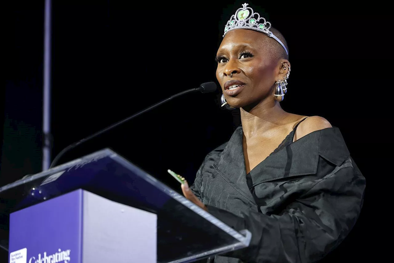 Cynthia Erivo accepts Sundance Visionary Award with a tiara left by Olivia Colman