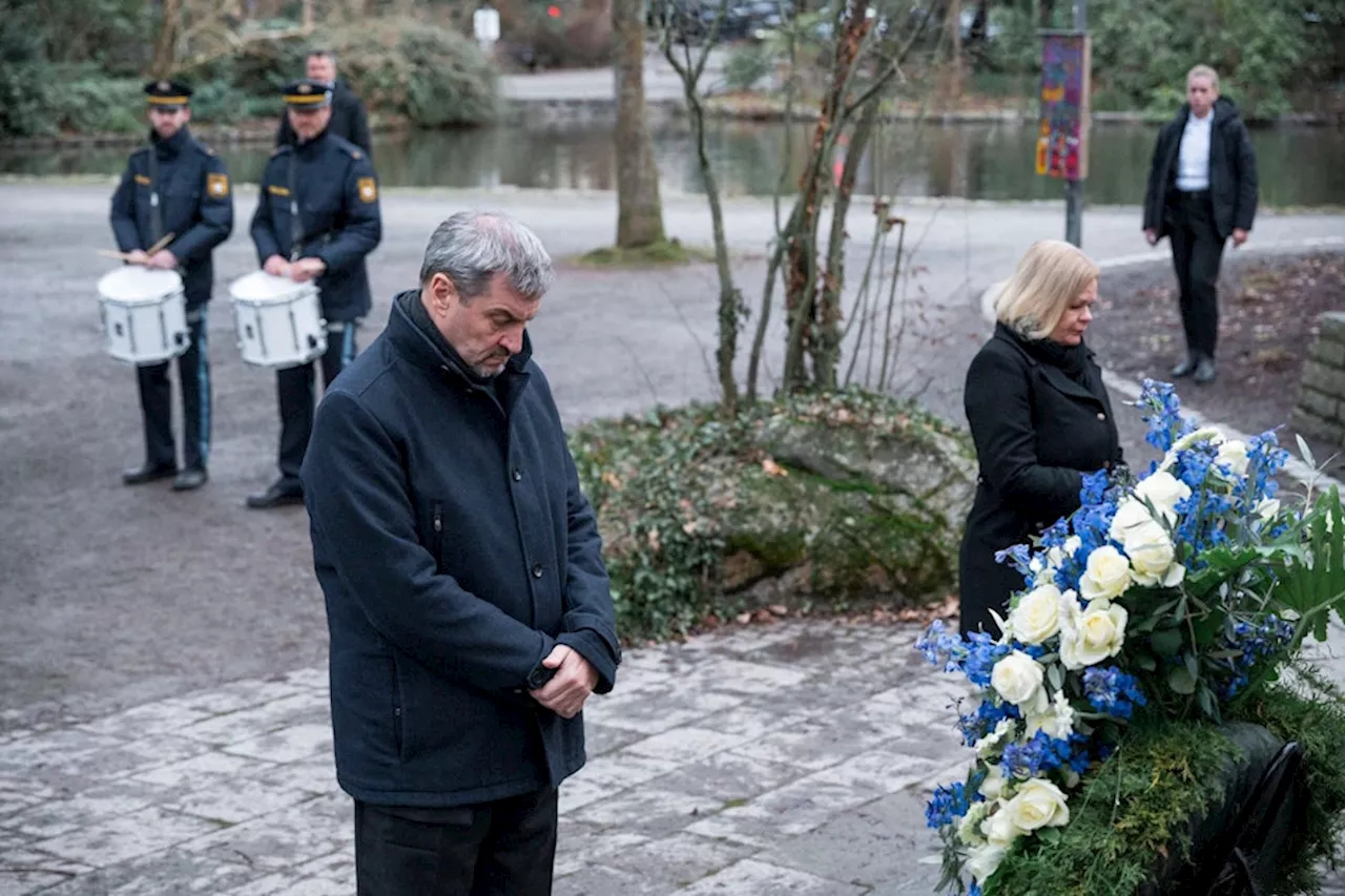 Aschaffenburger Gedenken - Söder und Faeser besuchen Tatort