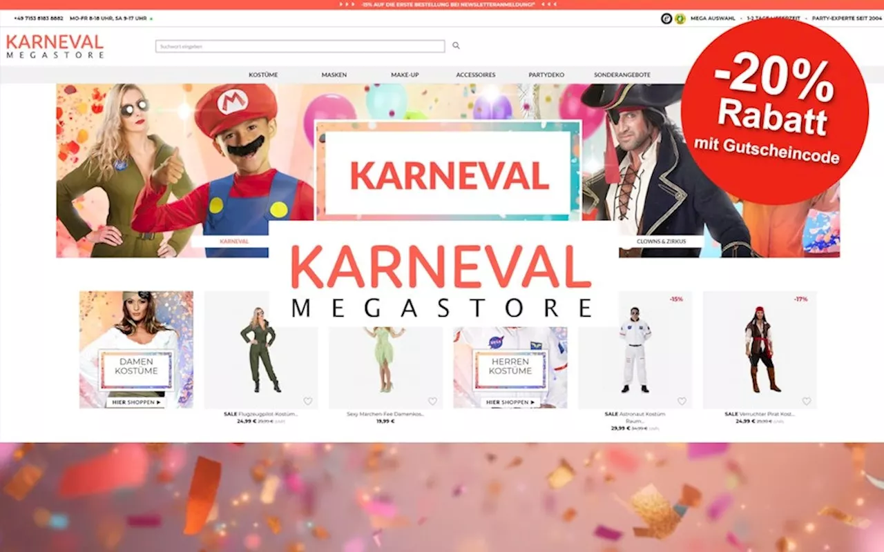 Karneval-Megastore: Lass dich inspirieren und spare mit exklusivem Rabattcode!