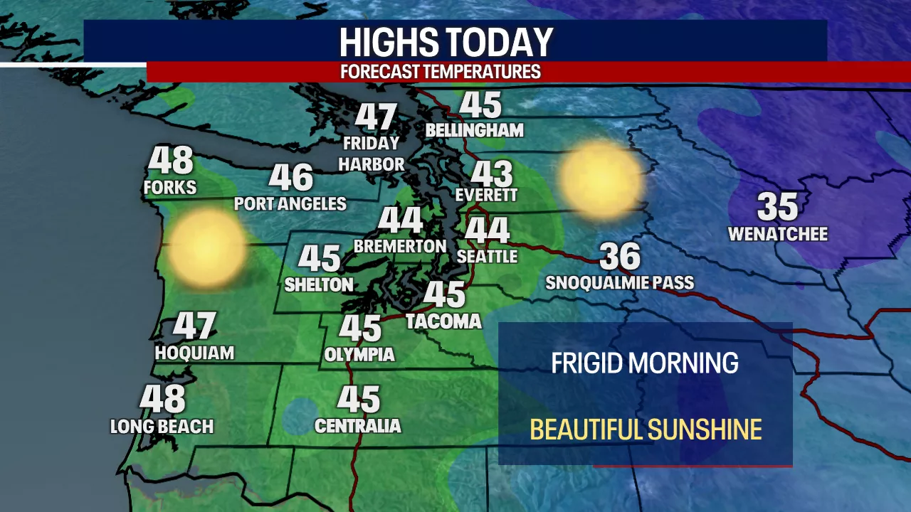 Sunny Skies and Cold Mornings Expected in Pacific Northwest