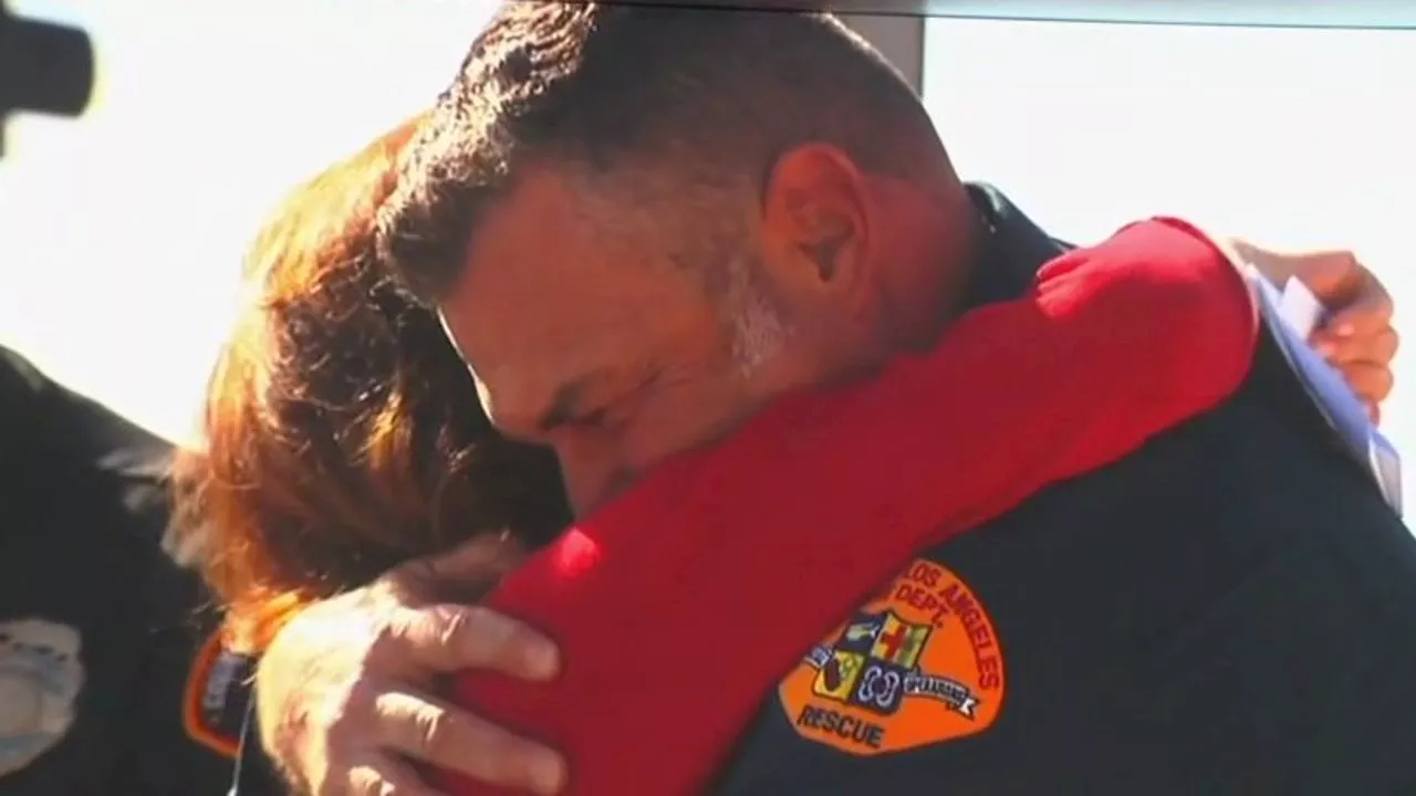 Fire Captain Reunites with Woman He Saved During Palisades Fire