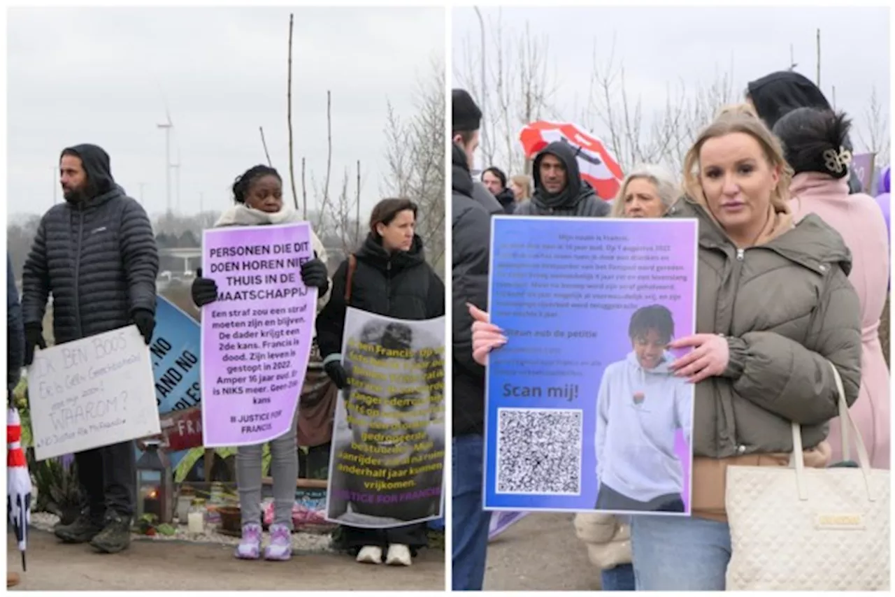 Familie krijgt veel steun in hun protest voor gerechtigheid voor doodgereden Francis (16)