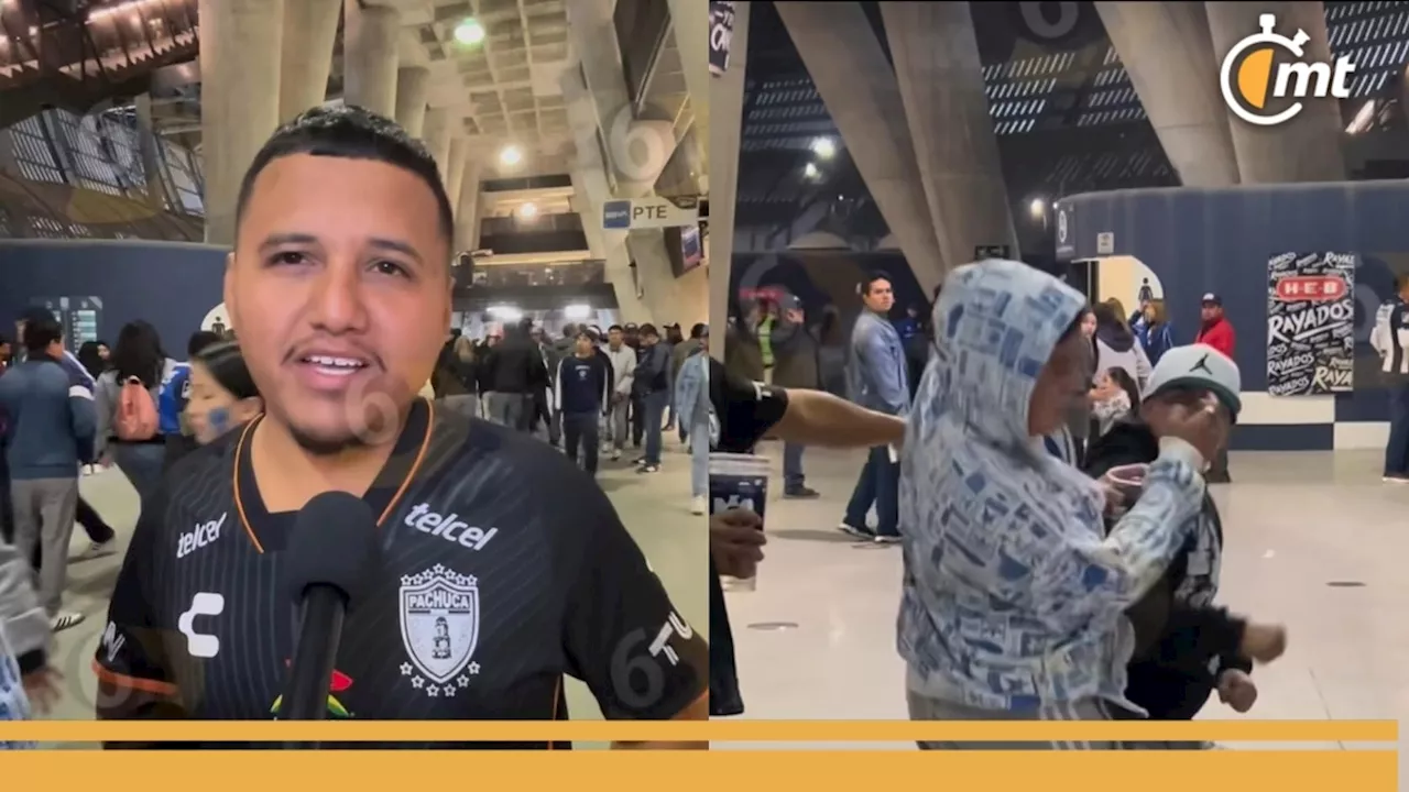 Aficionados de Rayados agreden a fans de Pachuca durante entrevista