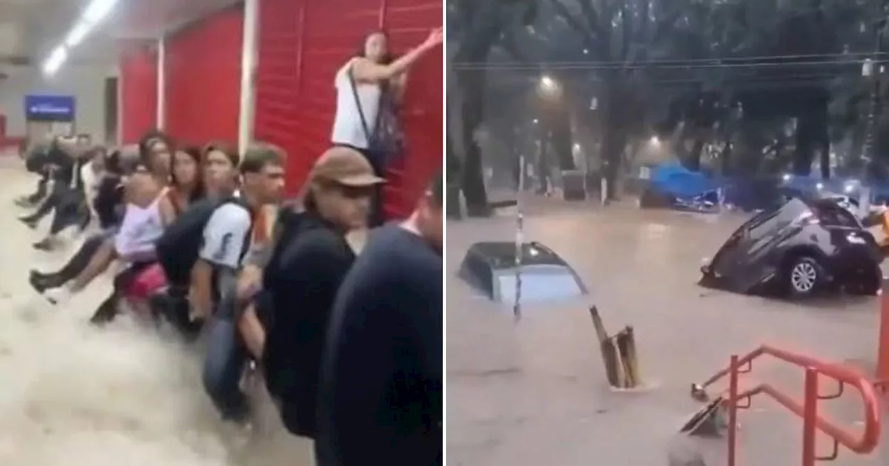 Flooding Chaos in São Paulo as Subway Stations Fill with Water