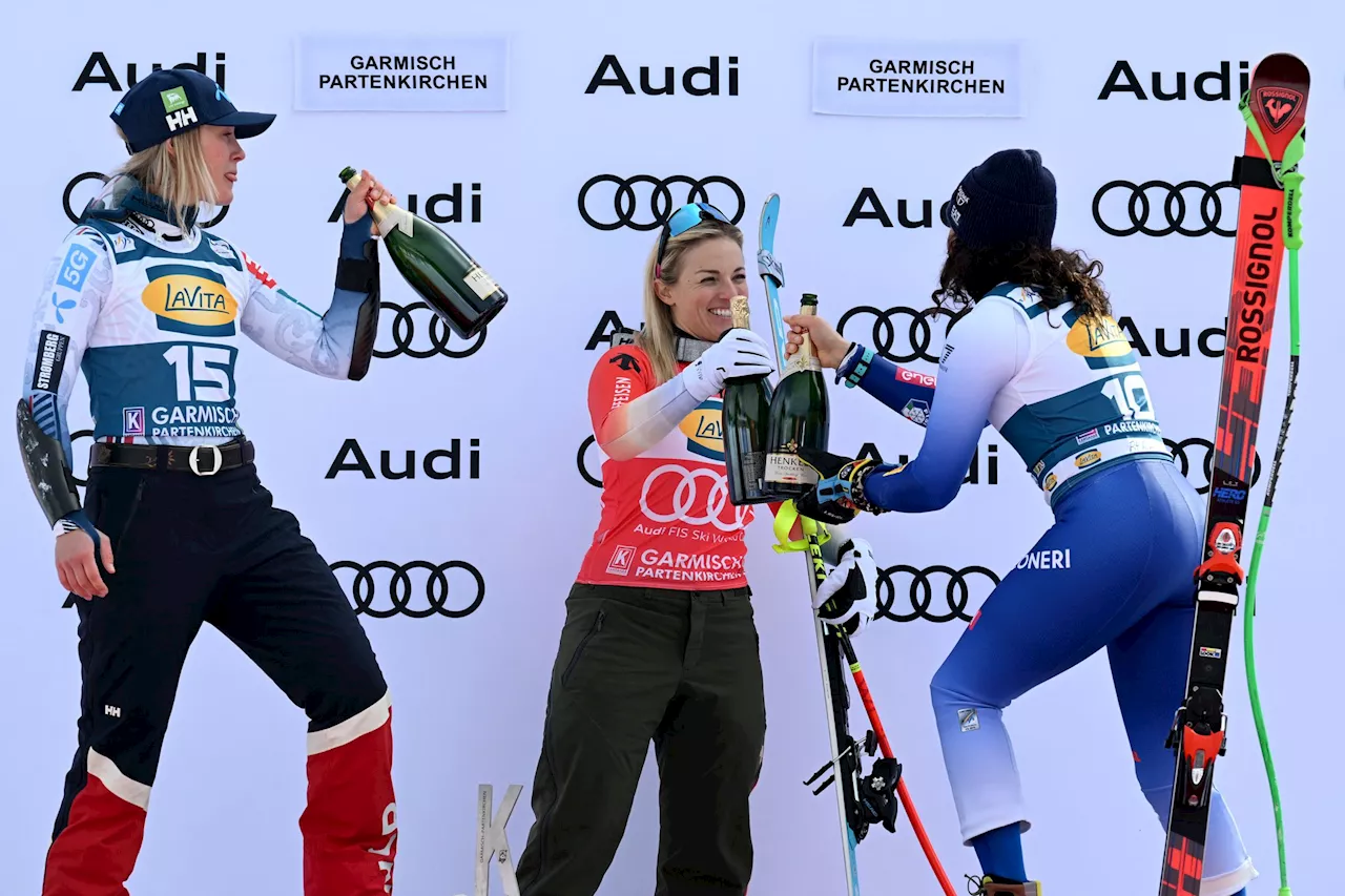 Lara Gut-Behrami siegt im Super-G von Garmisch, von schweren Stürzen überschattet