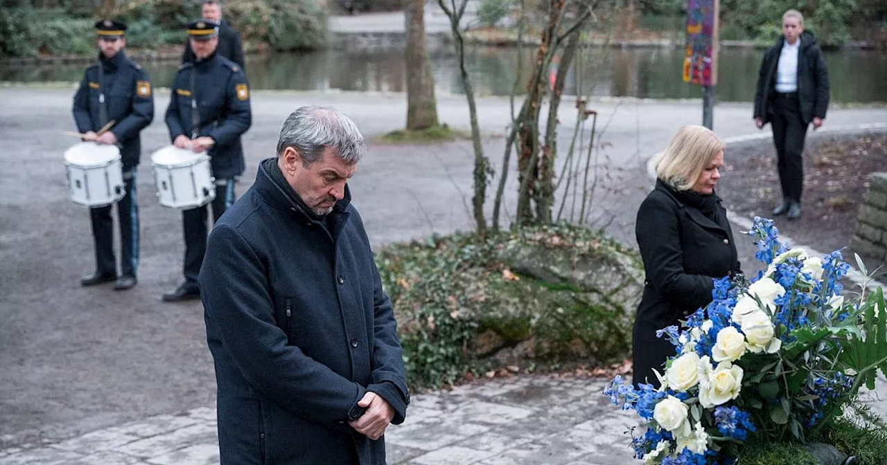 Aschaffenburger Gedenken - Söder und Faeser besuchen Tatort