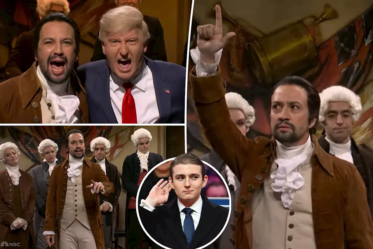 Lin-Manuel Miranda reprises 'Hamilton' role for 'SNL' cold open — as show takes a jab at Barron Trump