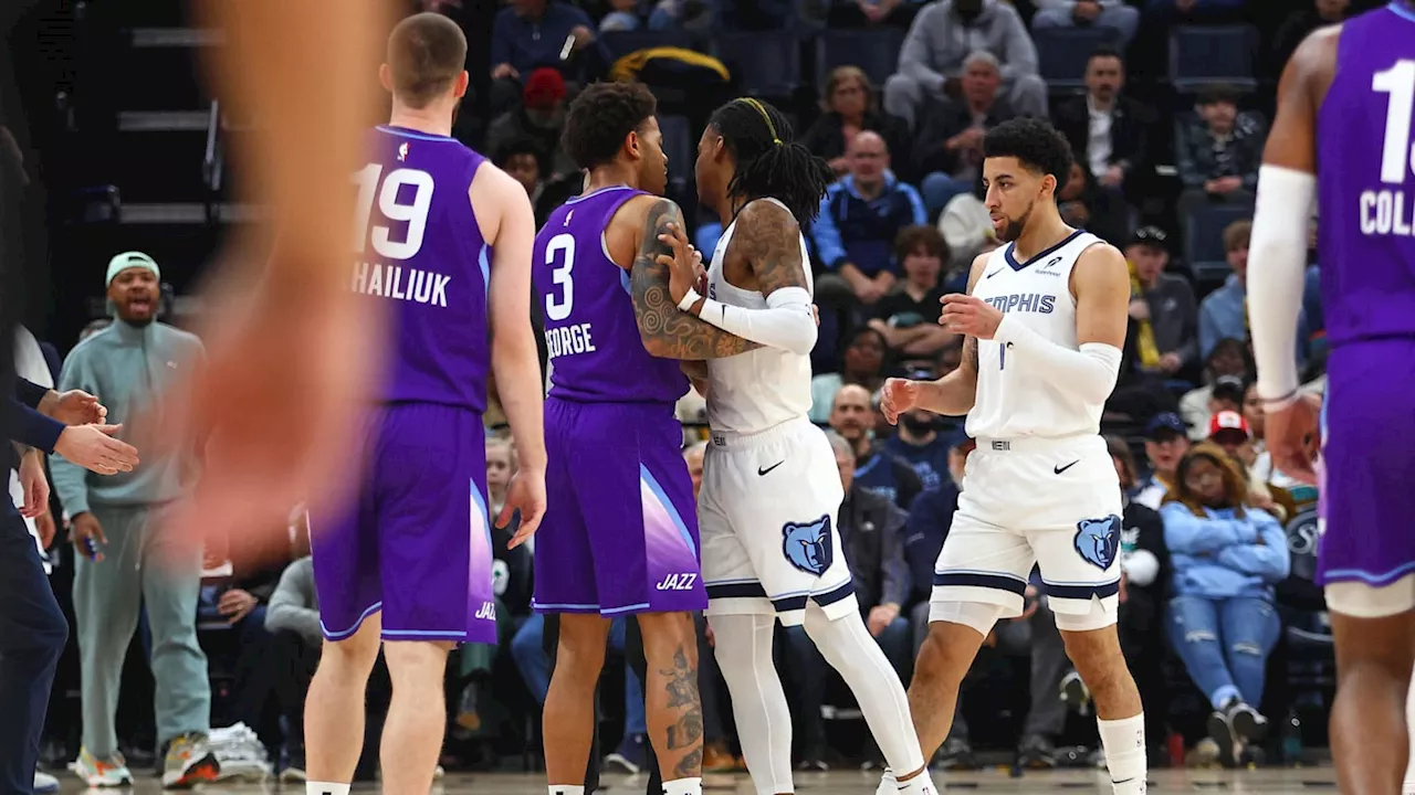 Grizzlies and Jazz Get Physical After Ja Morant Tries to Steal Dead Ball