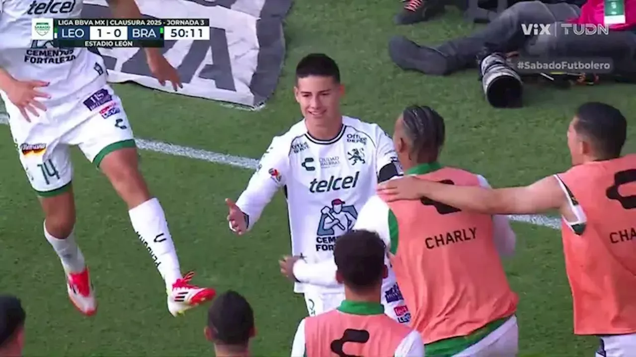 James Rodríguez anota su primer gol en la Liga MX con León